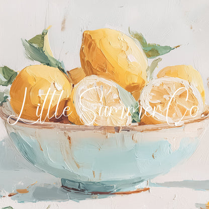 Lemon Bowl Frame TV Art displayed on a TV