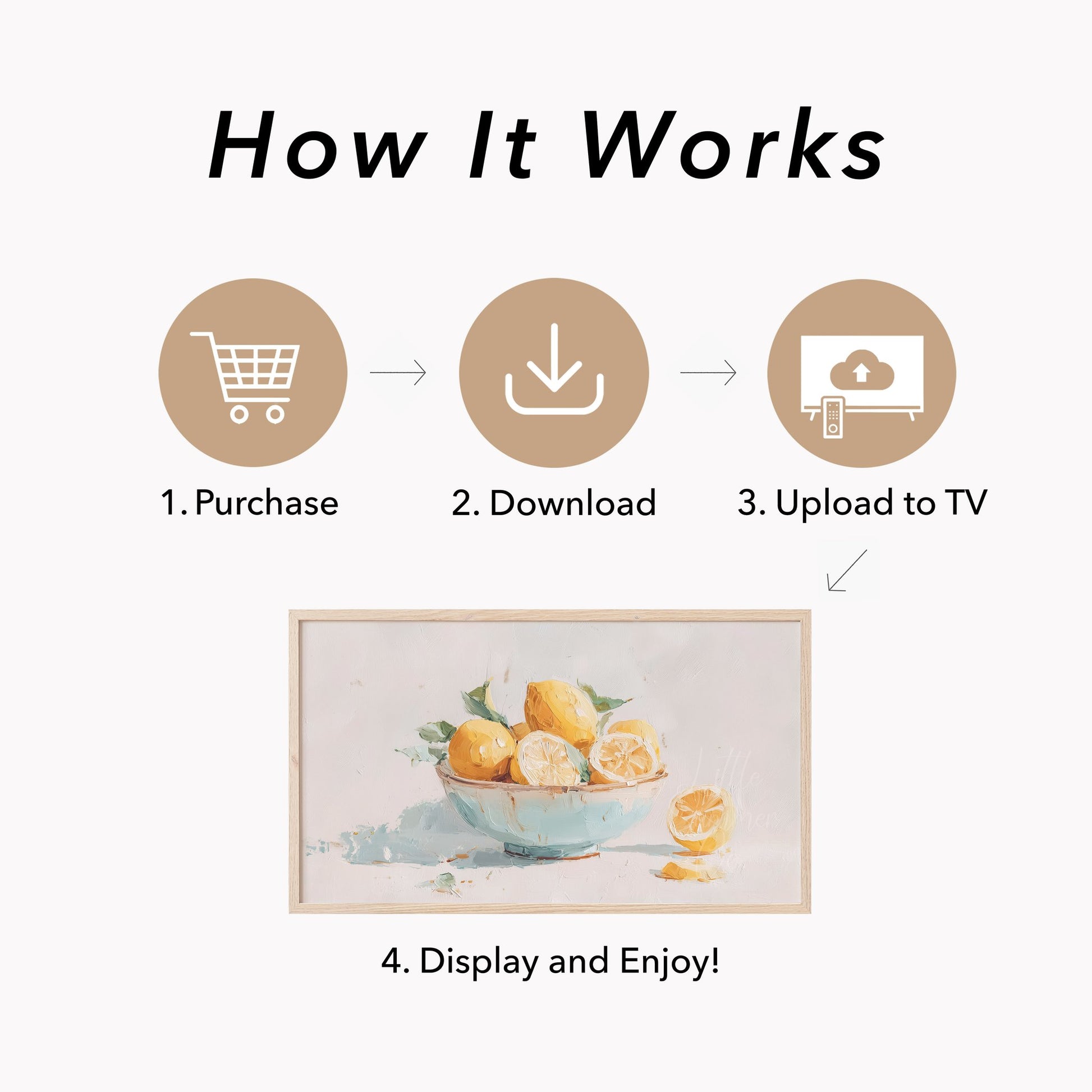 Lemon Bowl Frame TV Art displayed on a TV