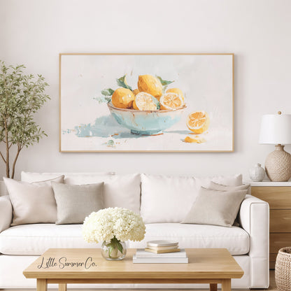 Lemon Bowl Frame TV Art displayed on a TV