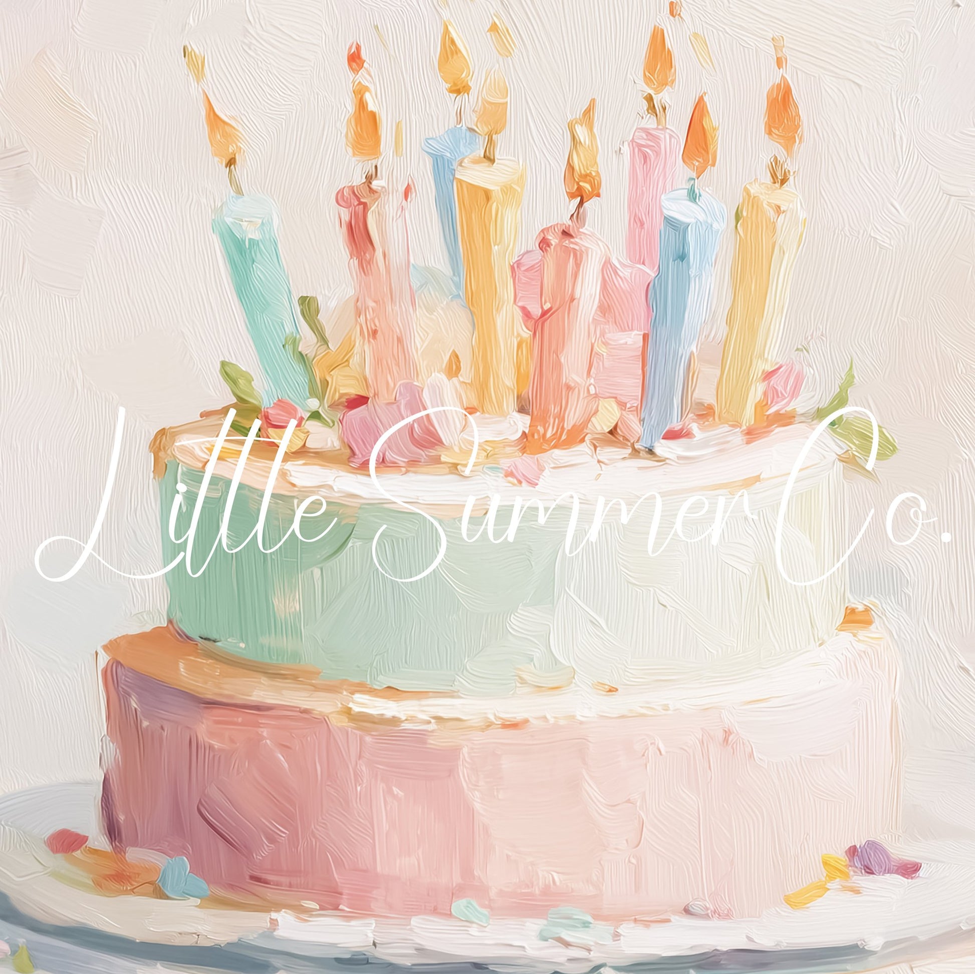 Two Tier Birthday Cake Frame TV Art displayed on a TV