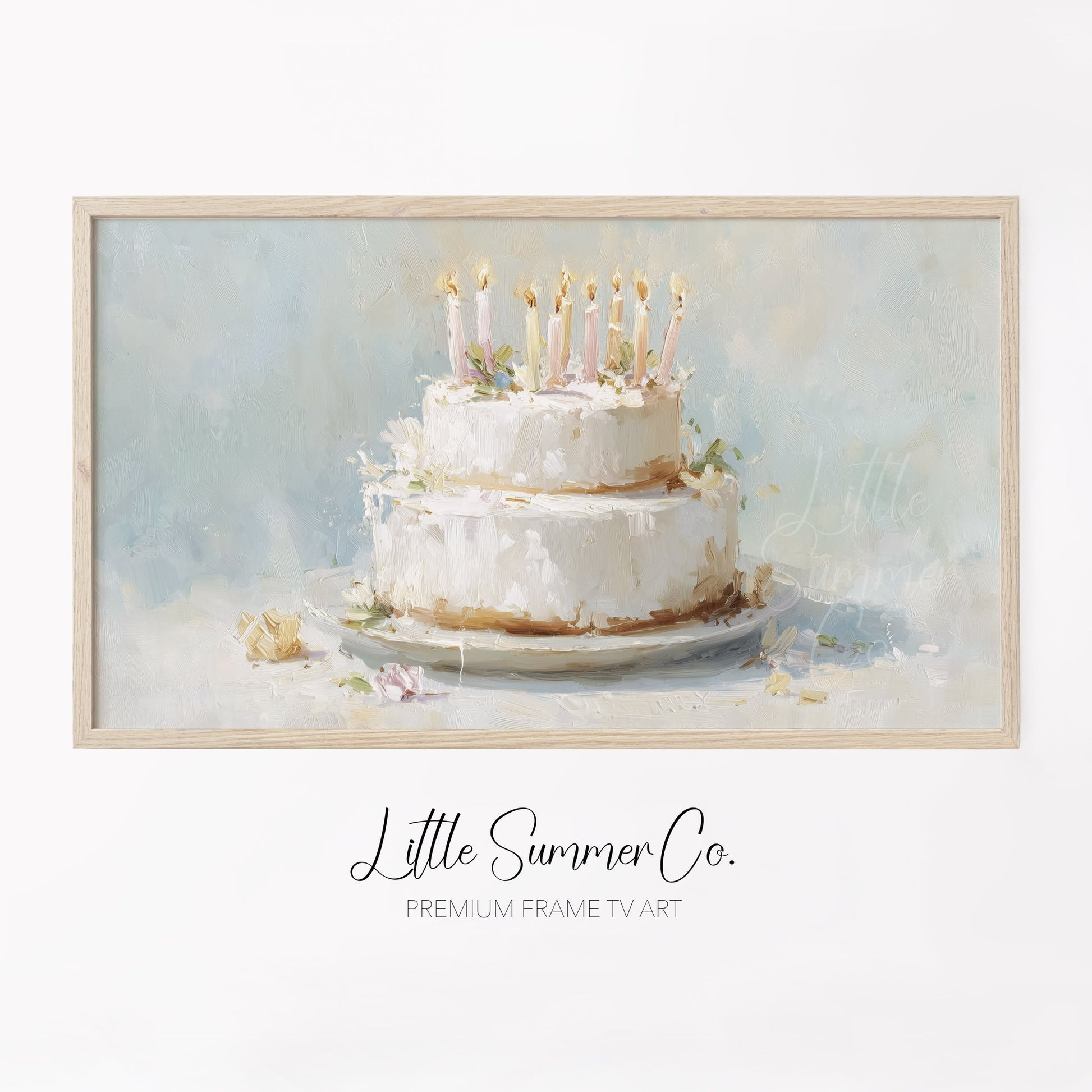 White Tiered Cake Frame TV Art displayed on a TV