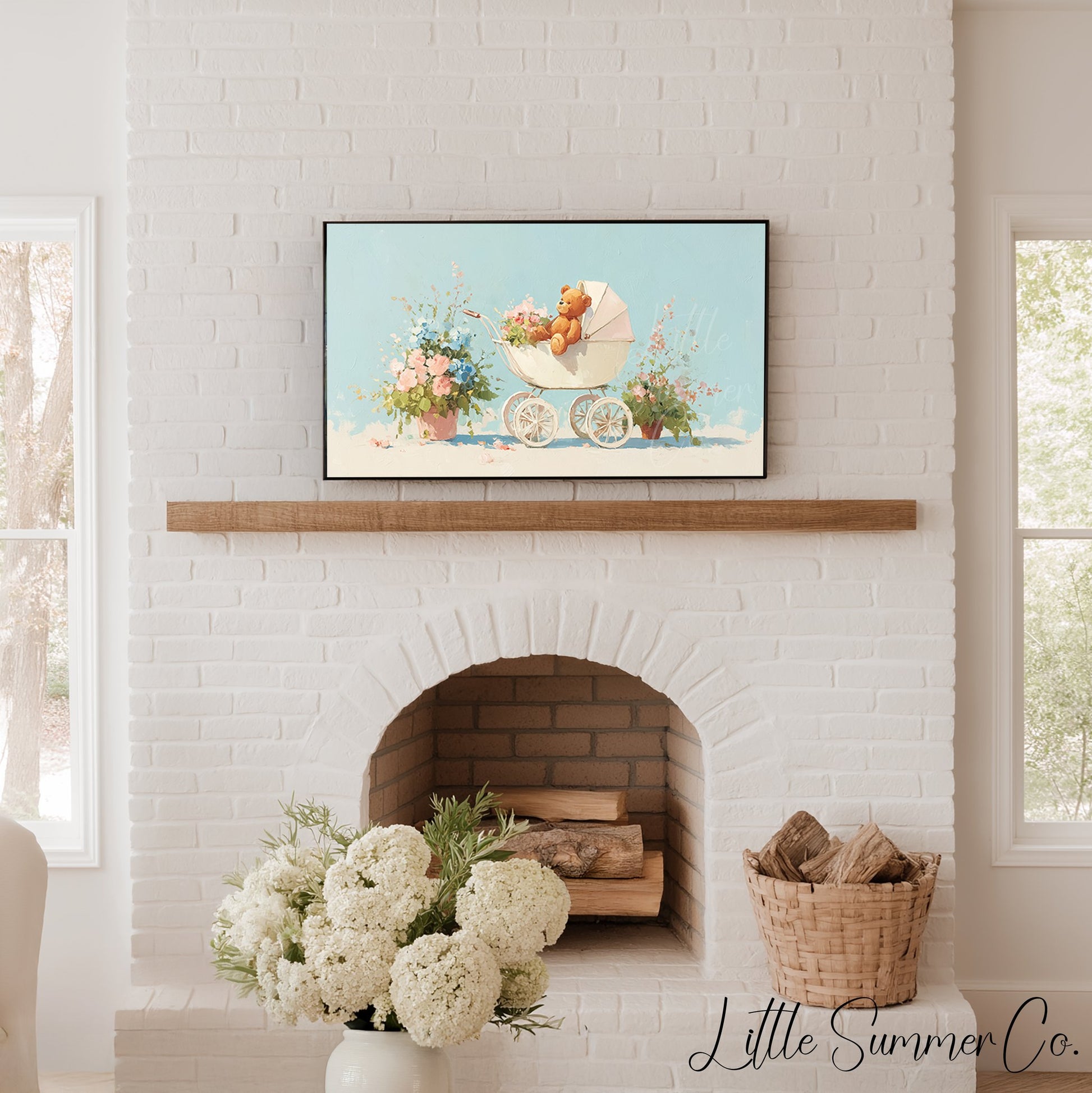 Baby Pram Frame TV Art displayed on a TV