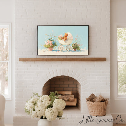 Baby Pram Frame TV Art displayed on a TV
