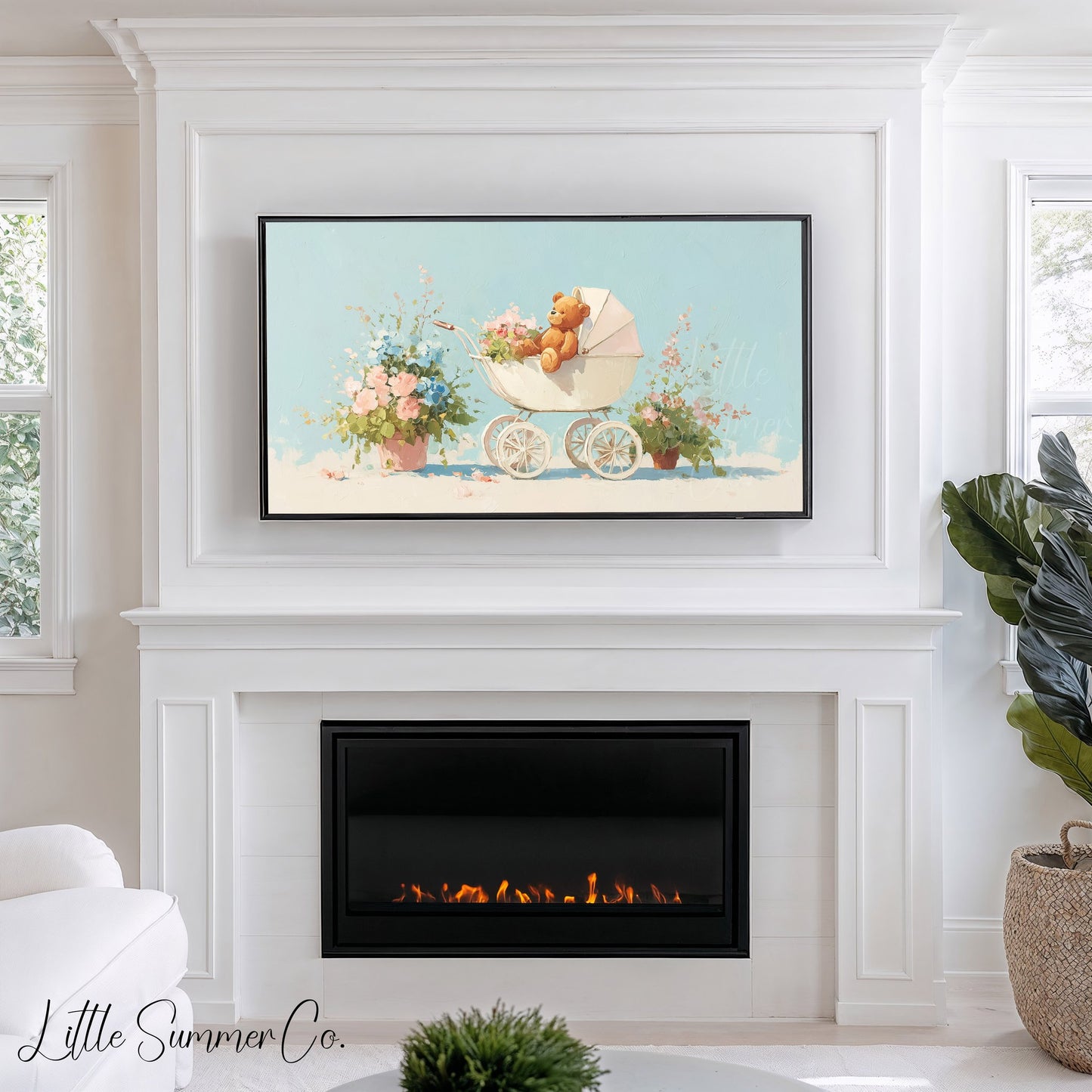 Baby Pram Frame TV Art displayed on a TV