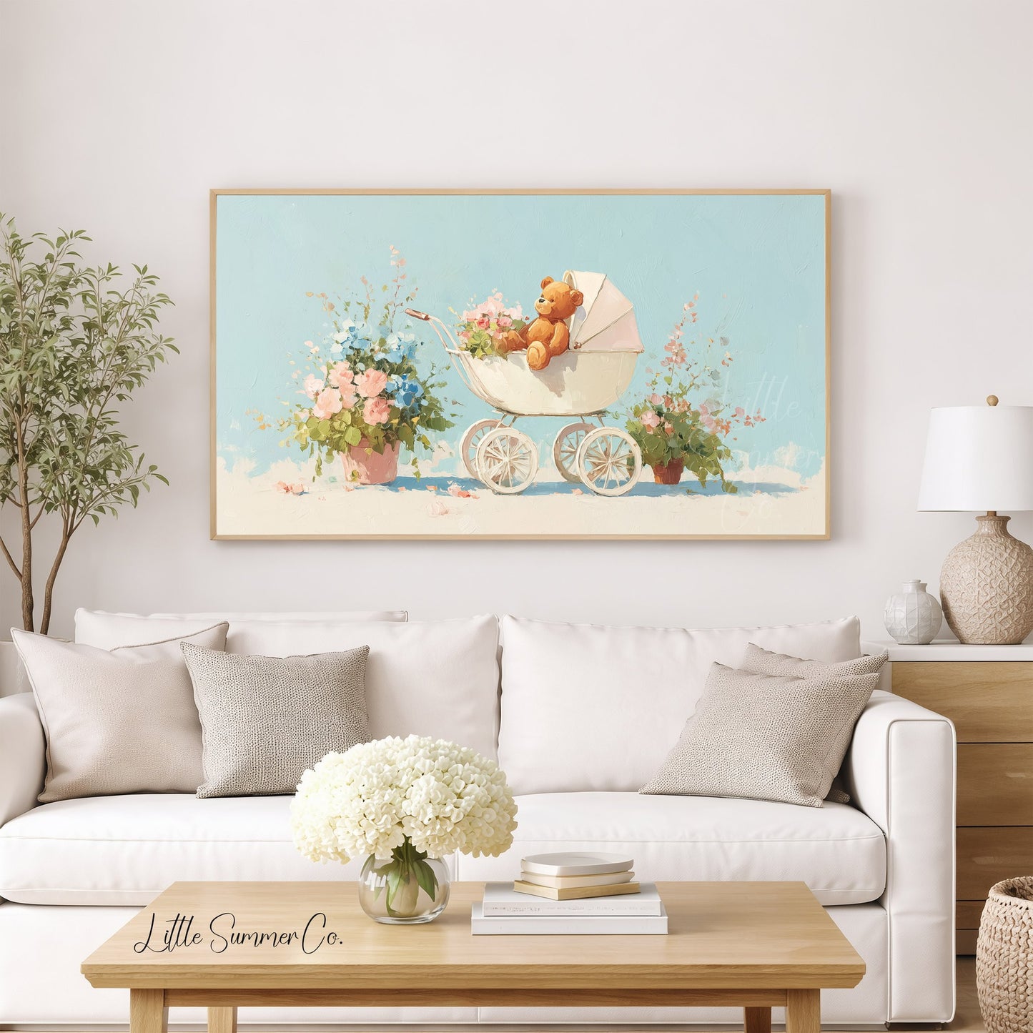 Baby Pram Frame TV Art displayed on a TV