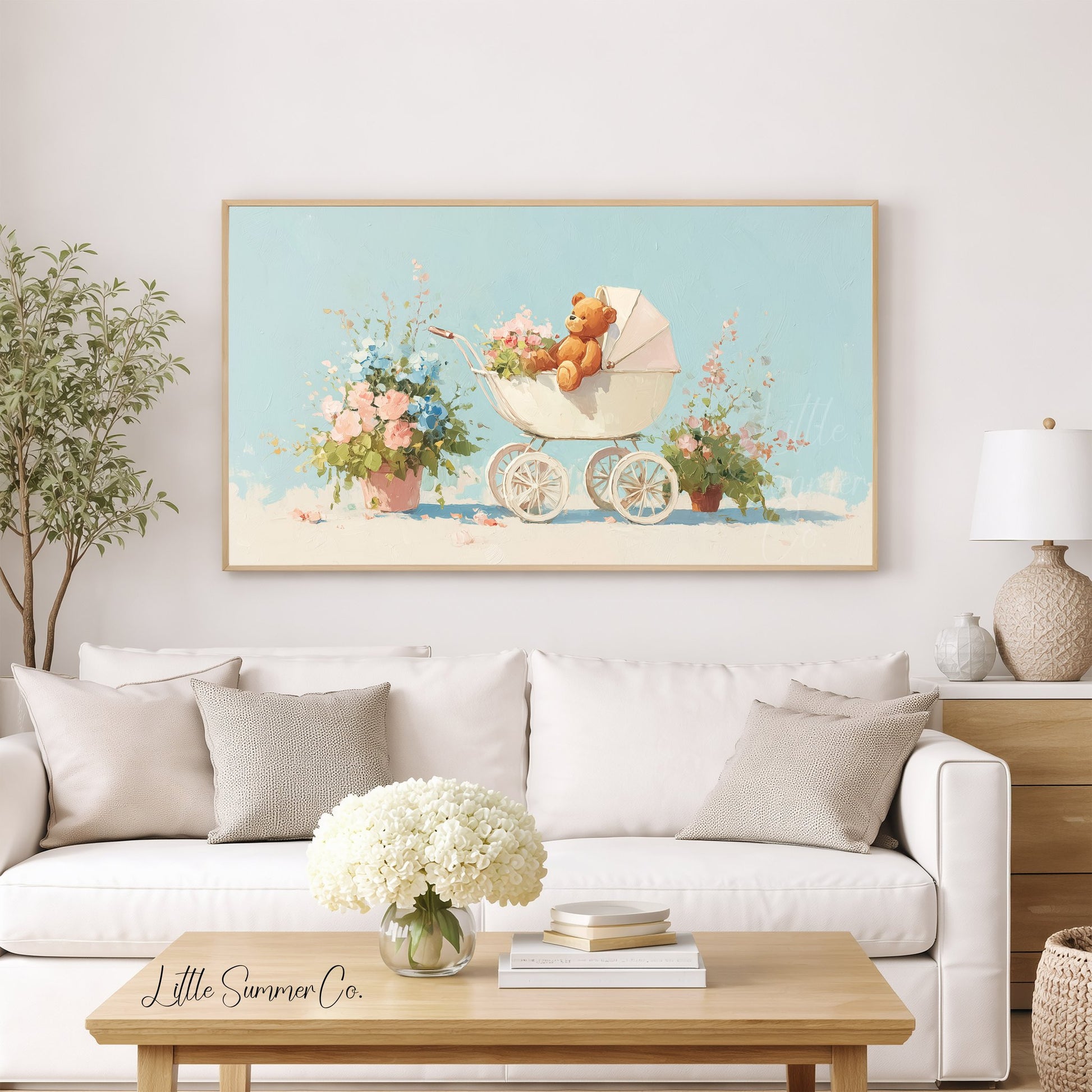 Baby Pram Frame TV Art displayed on a TV