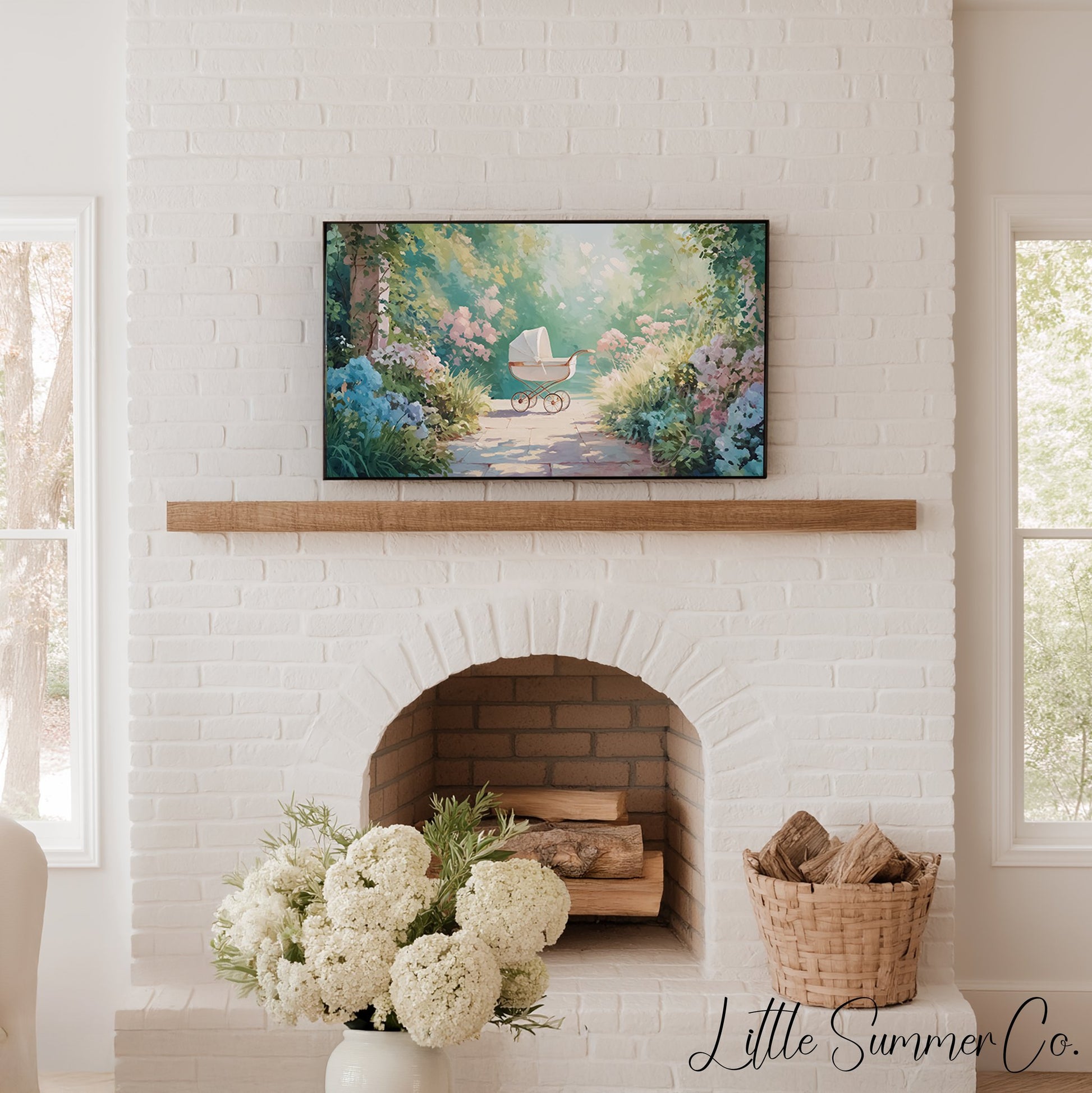 Baby Carriage Frame TV Art displayed on a TV