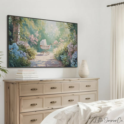 Baby Carriage Frame TV Art displayed on a TV