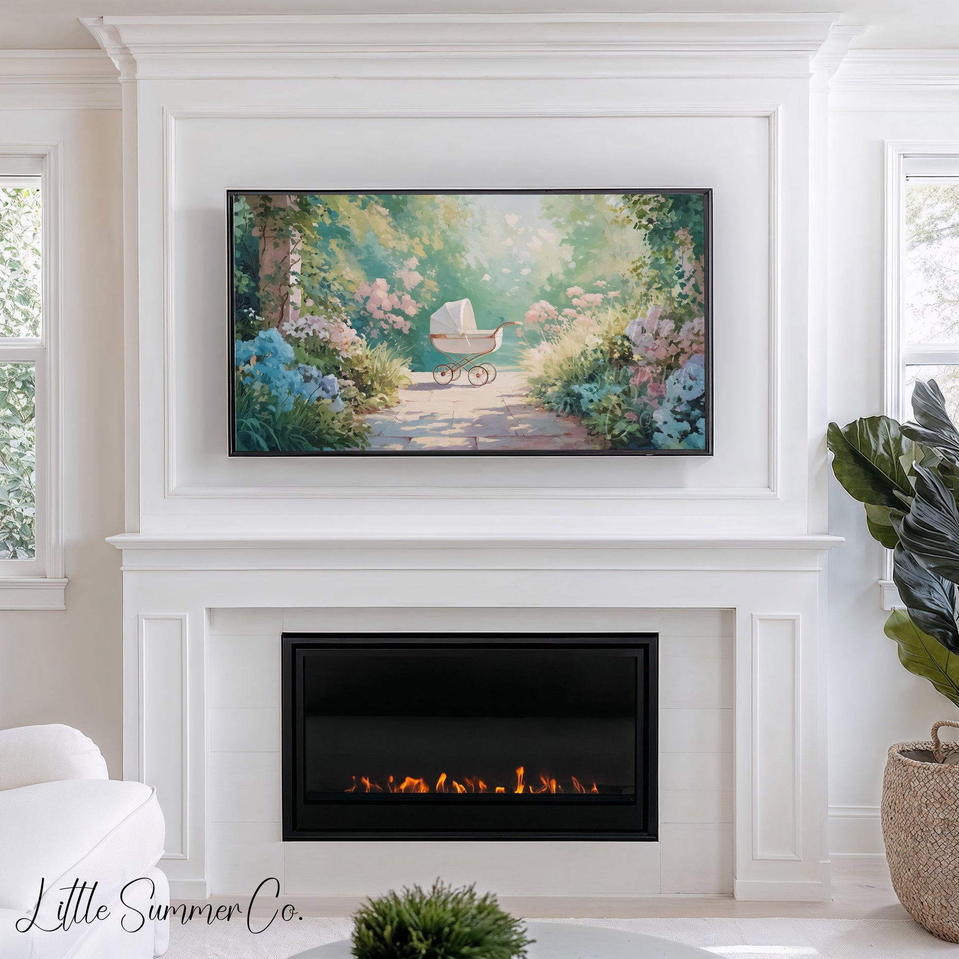 Baby Carriage Frame TV Art displayed on a TV