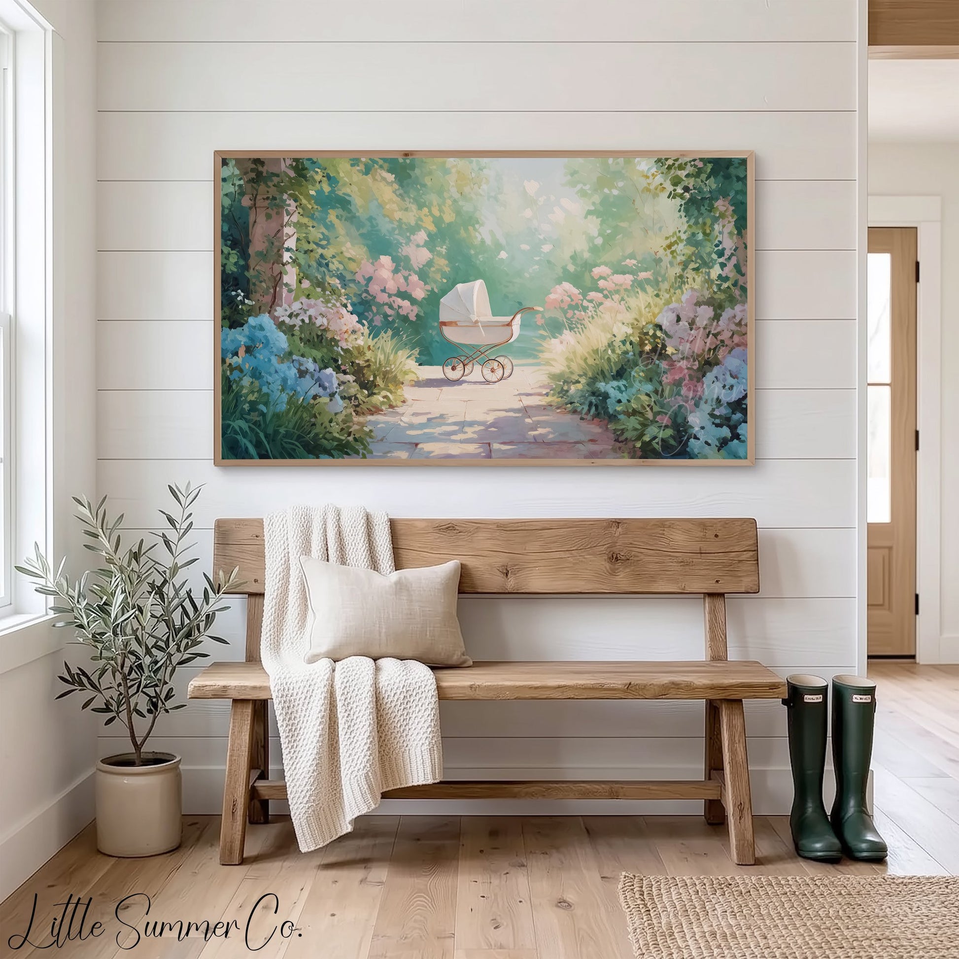 Baby Carriage Frame TV Art displayed on a TV