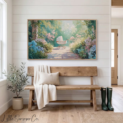 Baby Carriage Frame TV Art displayed on a TV