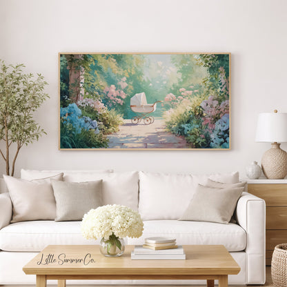 Baby Carriage Frame TV Art displayed on a TV