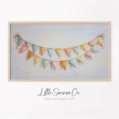 Party Bunting Frame TV Art displayed on a TV