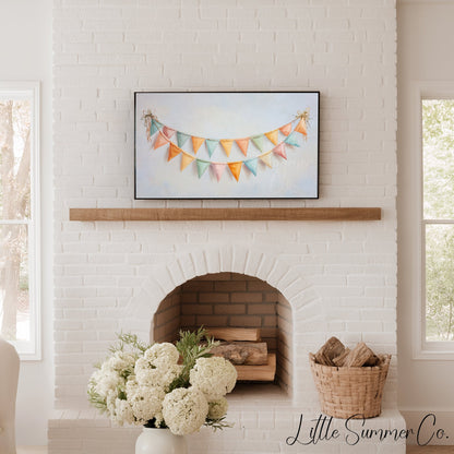 Party Bunting Frame TV Art displayed on a TV