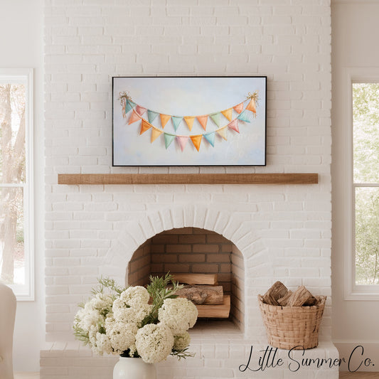 Party Bunting Frame TV Art displayed on a TV