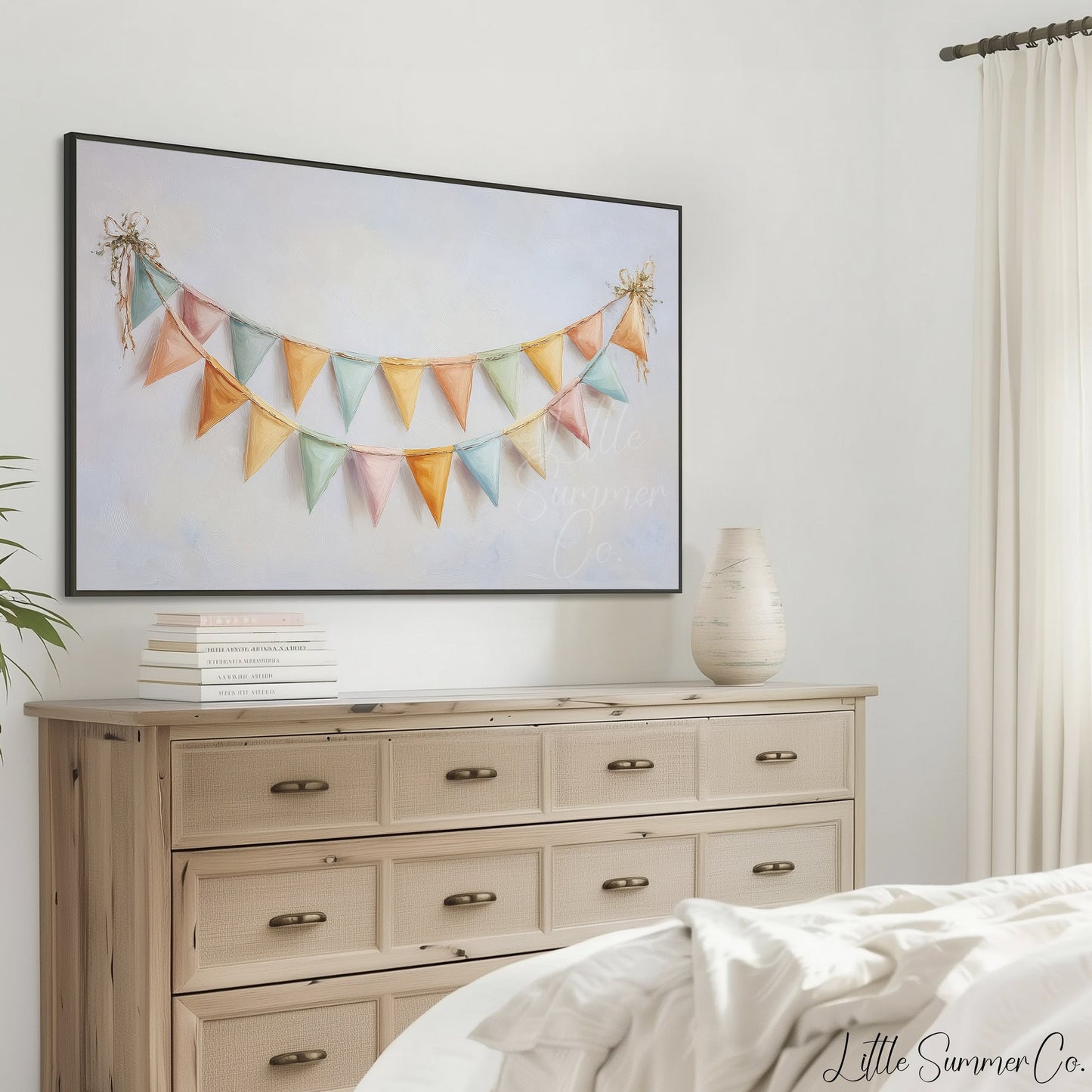 Party Bunting Frame TV Art displayed on a TV