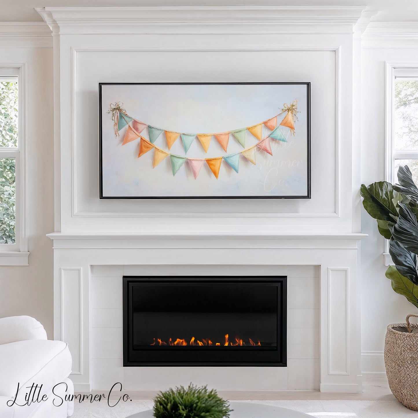 Party Bunting Frame TV Art displayed on a TV