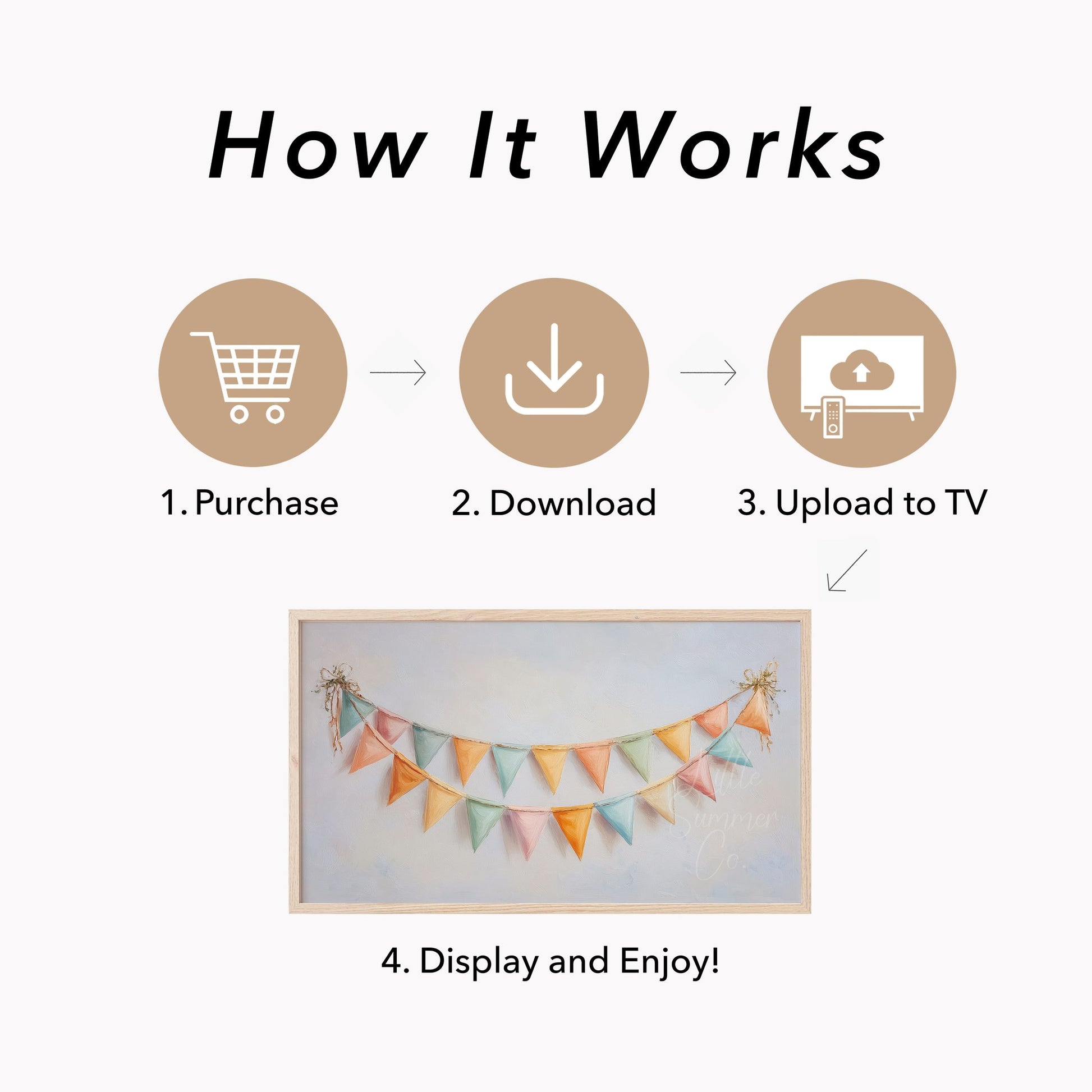 Party Bunting Frame TV Art displayed on a TV