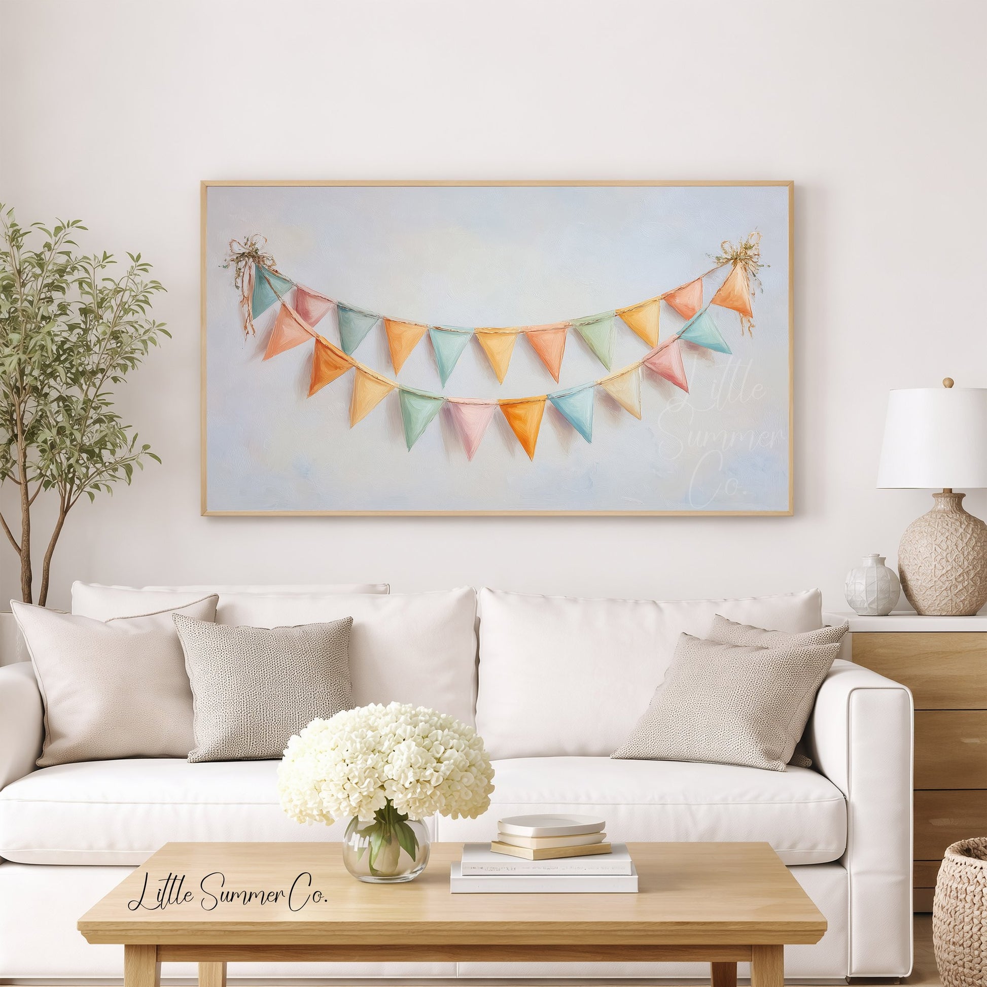 Party Bunting Frame TV Art displayed on a TV