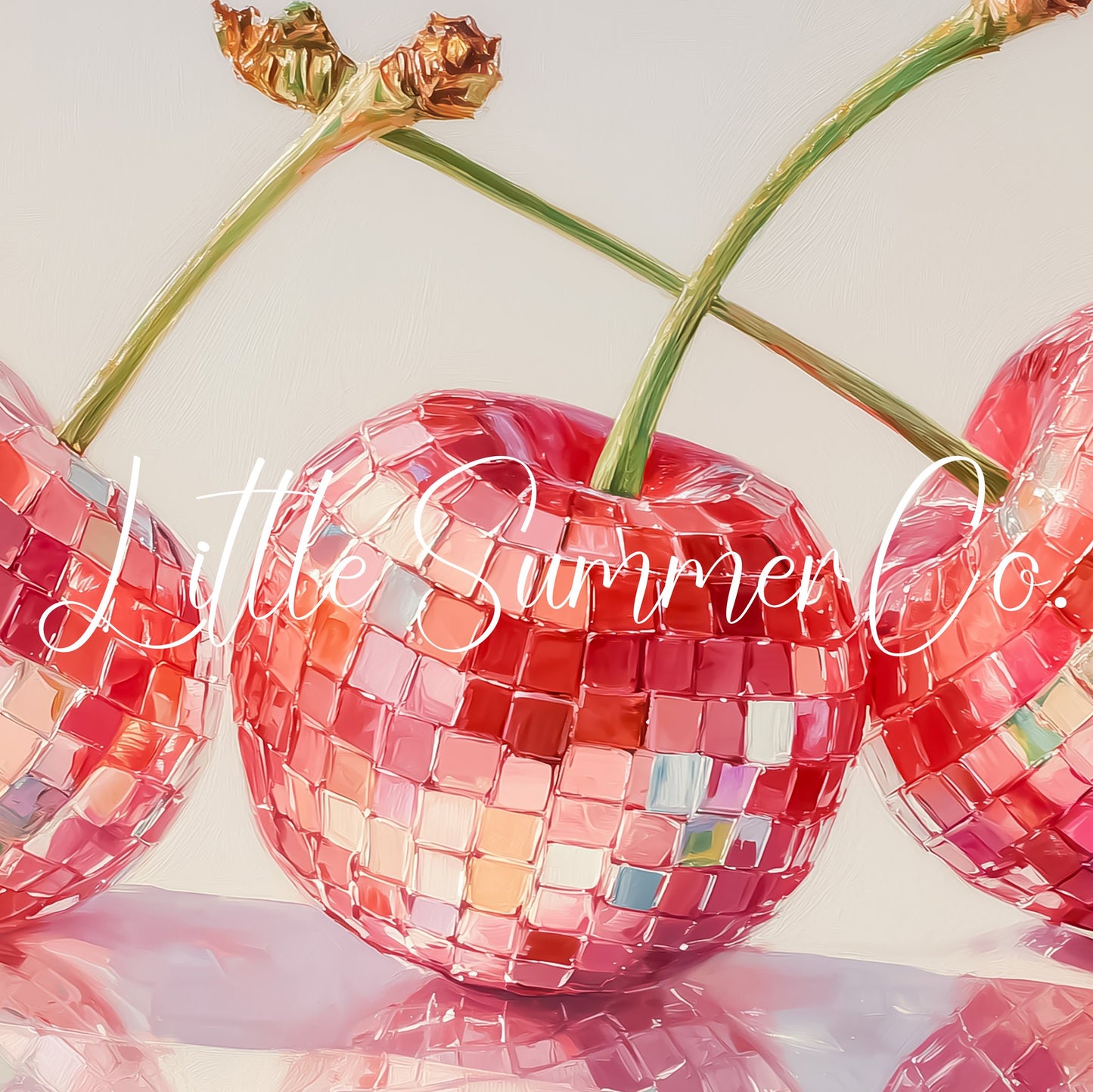 Disco Cherries Frame TV Art displayed on a TV