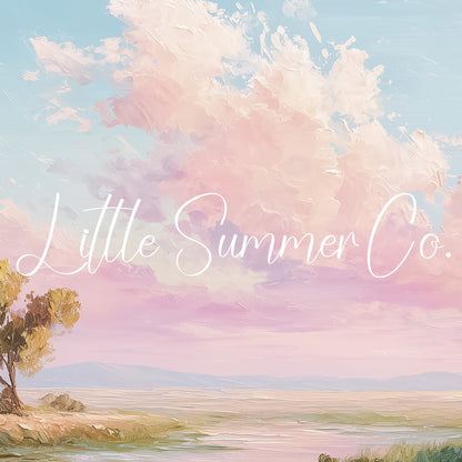 Meadow River Pastel Sky Frame TV Art displayed on a TV