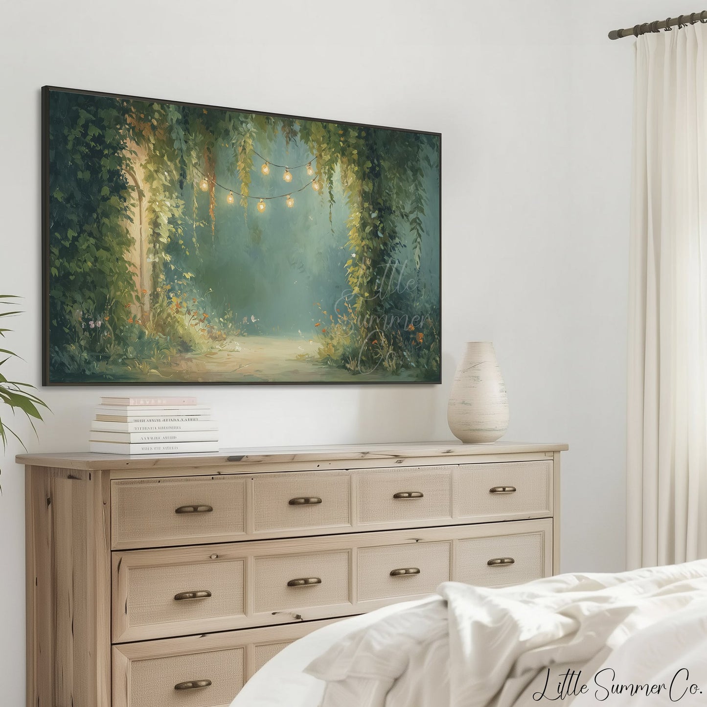 Garden Lights Frame TV Art displayed on a TV