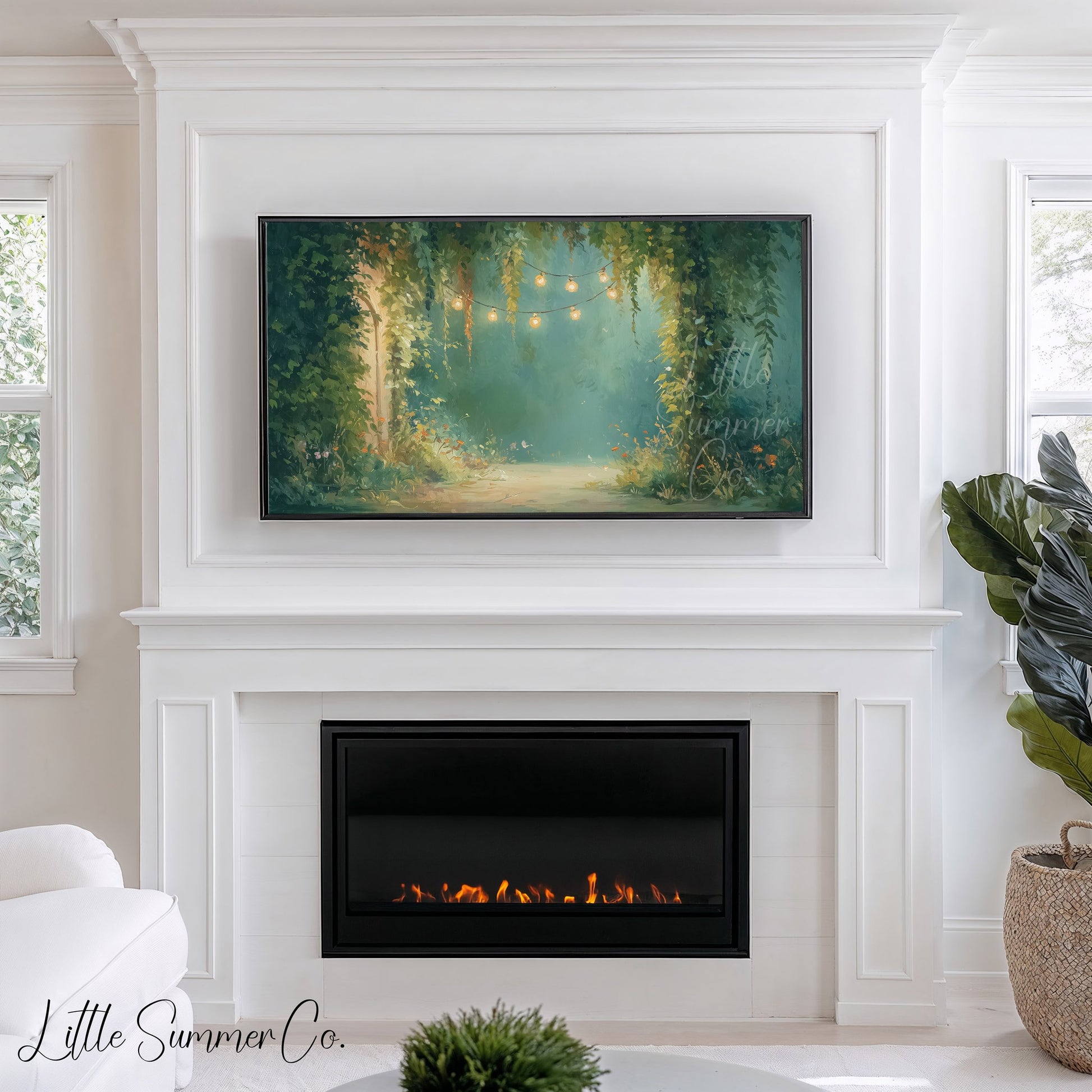Garden Lights Frame TV Art displayed on a TV