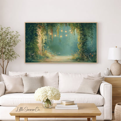 Garden Lights Frame TV Art displayed on a TV