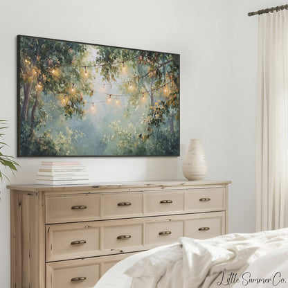 String Lights Frame TV Art displayed on a TV