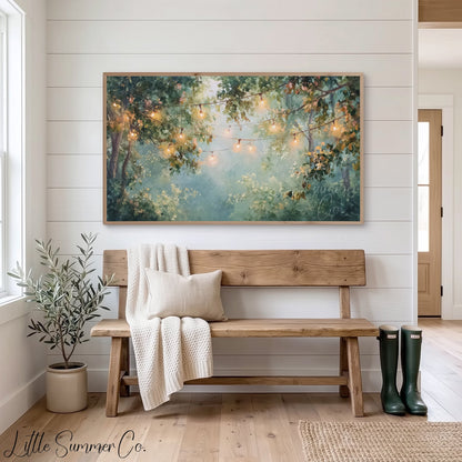 String Lights Frame TV Art displayed on a TV