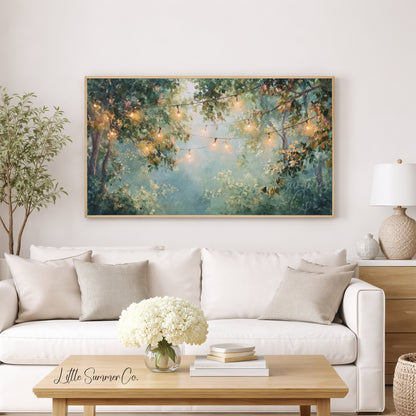 String Lights Frame TV Art displayed on a TV