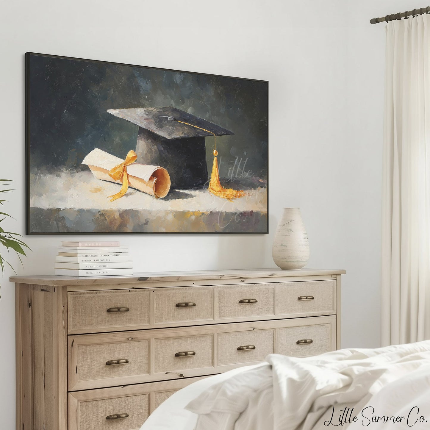 Graduation Cap Frame TV Art displayed on a TV