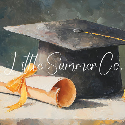 Graduation Cap Frame TV Art displayed on a TV