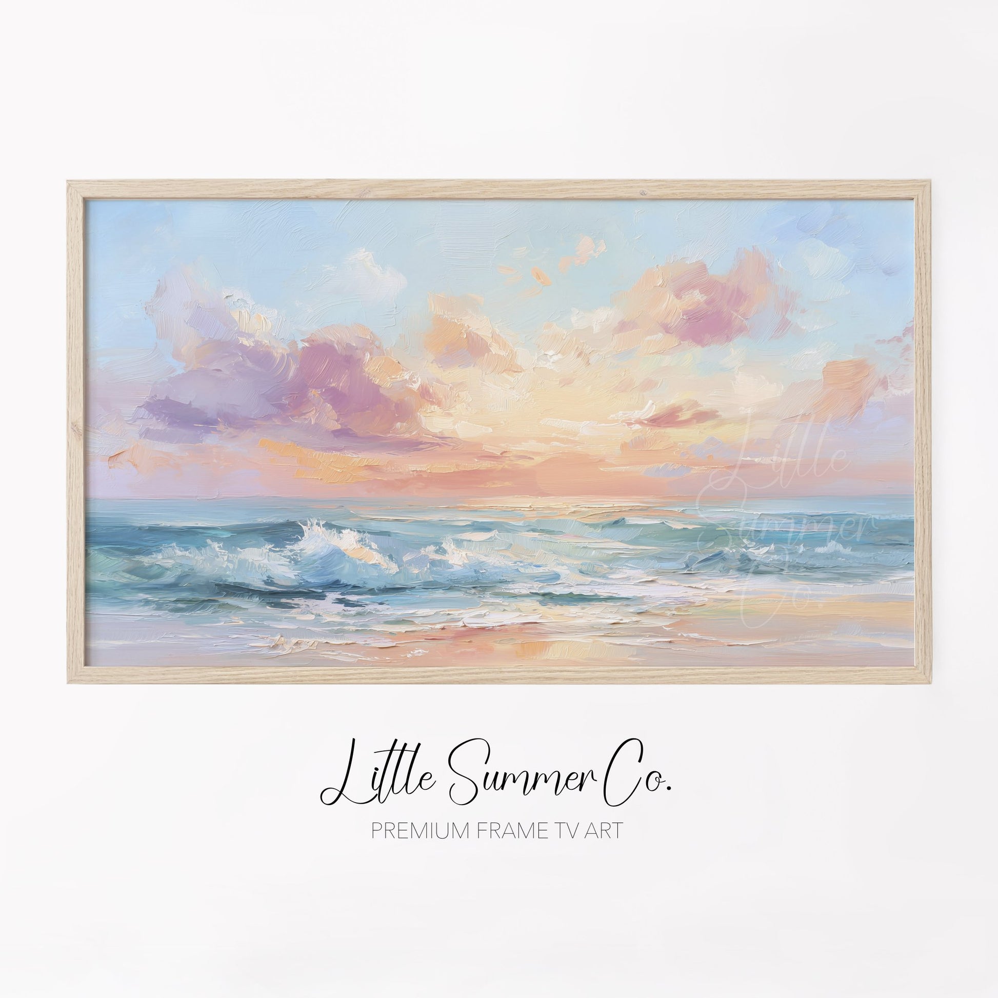 Pastel Seascape Frame TV Art displayed on a TV