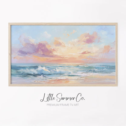 Pastel Seascape Frame TV Art displayed on a TV