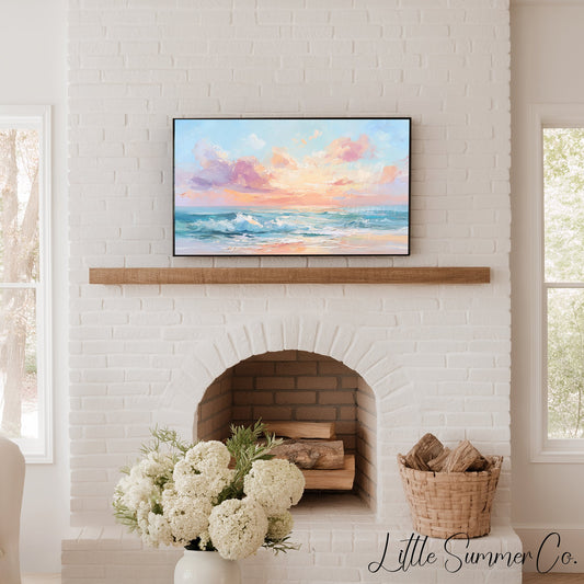 Pastel Seascape Frame TV Art displayed on a TV