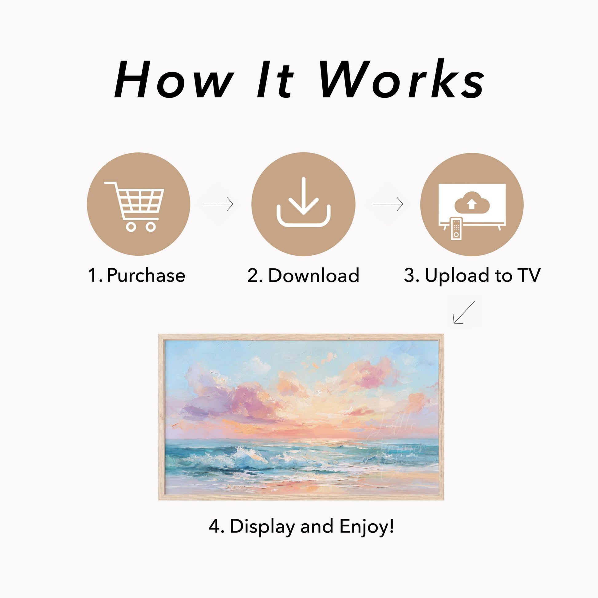Pastel Seascape Frame TV Art displayed on a TV
