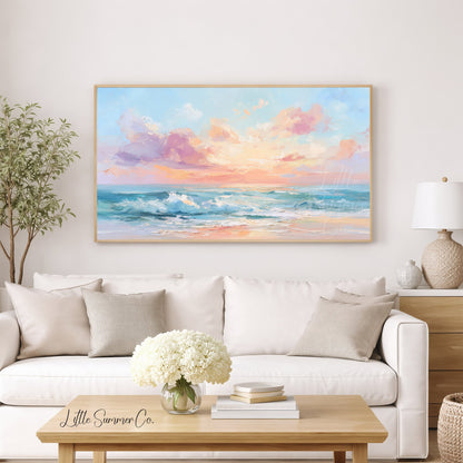 Pastel Seascape Frame TV Art displayed on a TV