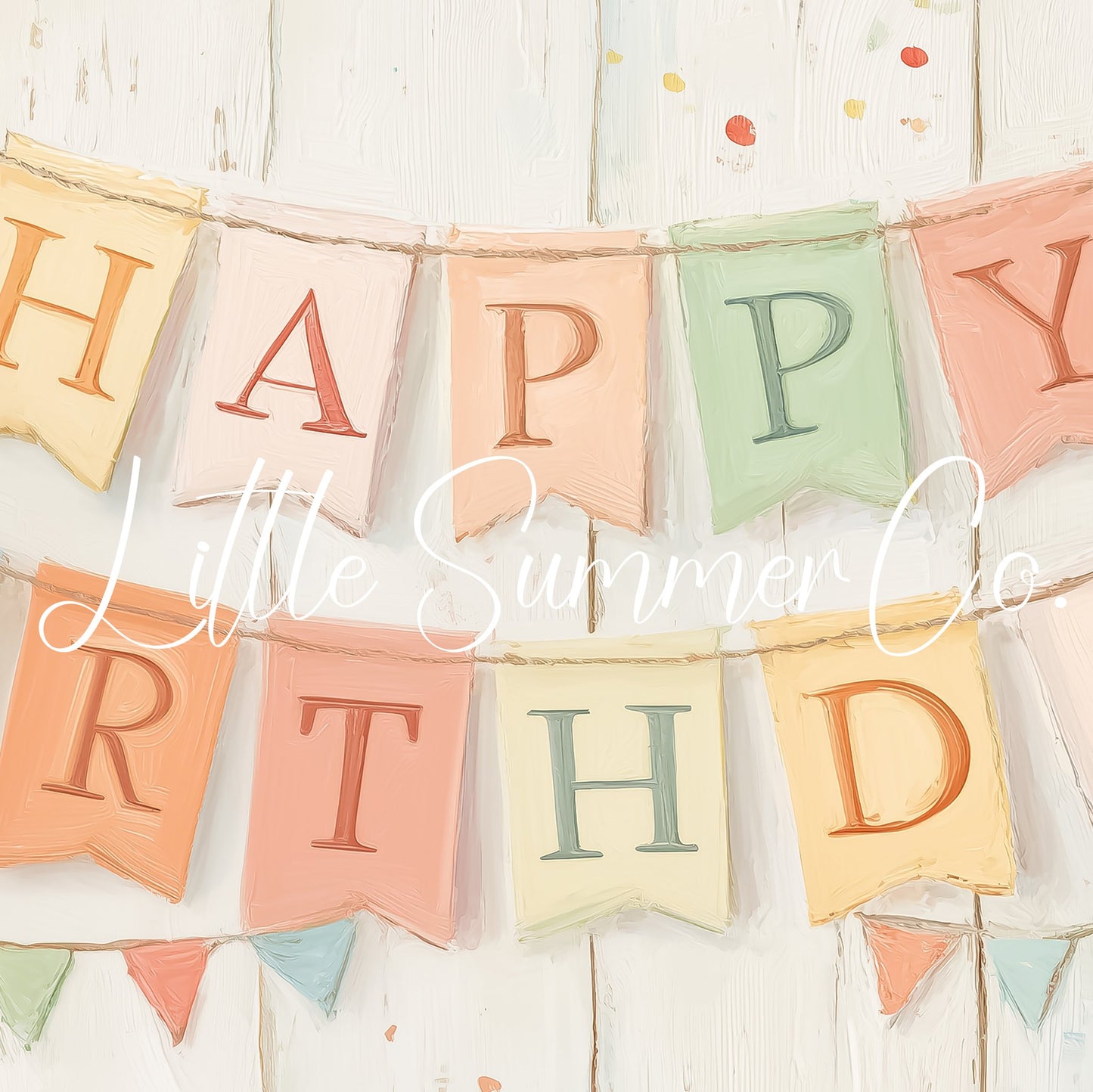 Birthday Bunting Frame TV Art displayed on a TV