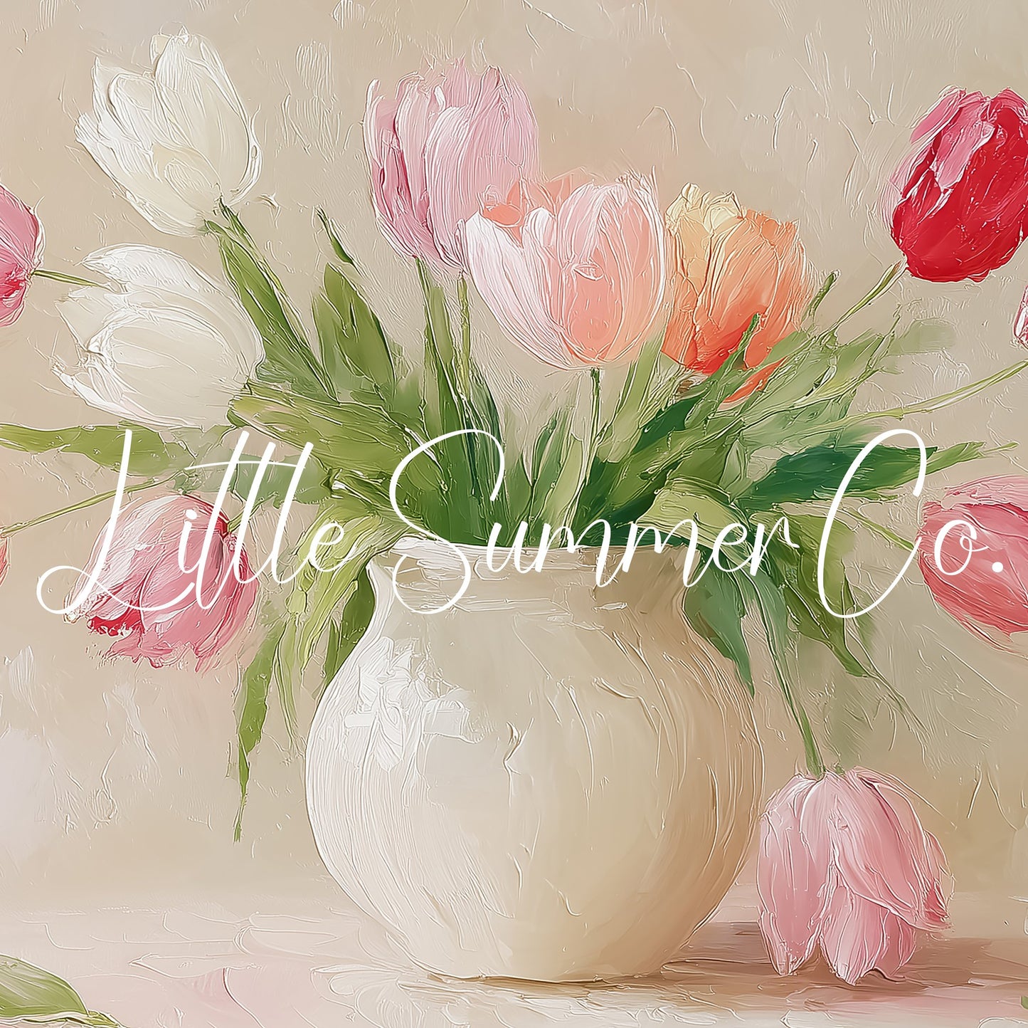 Tulip Bouquet Frame TV Art displayed on a TV