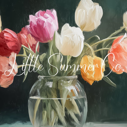 Tulip Vase Frame TV Art displayed on a TV