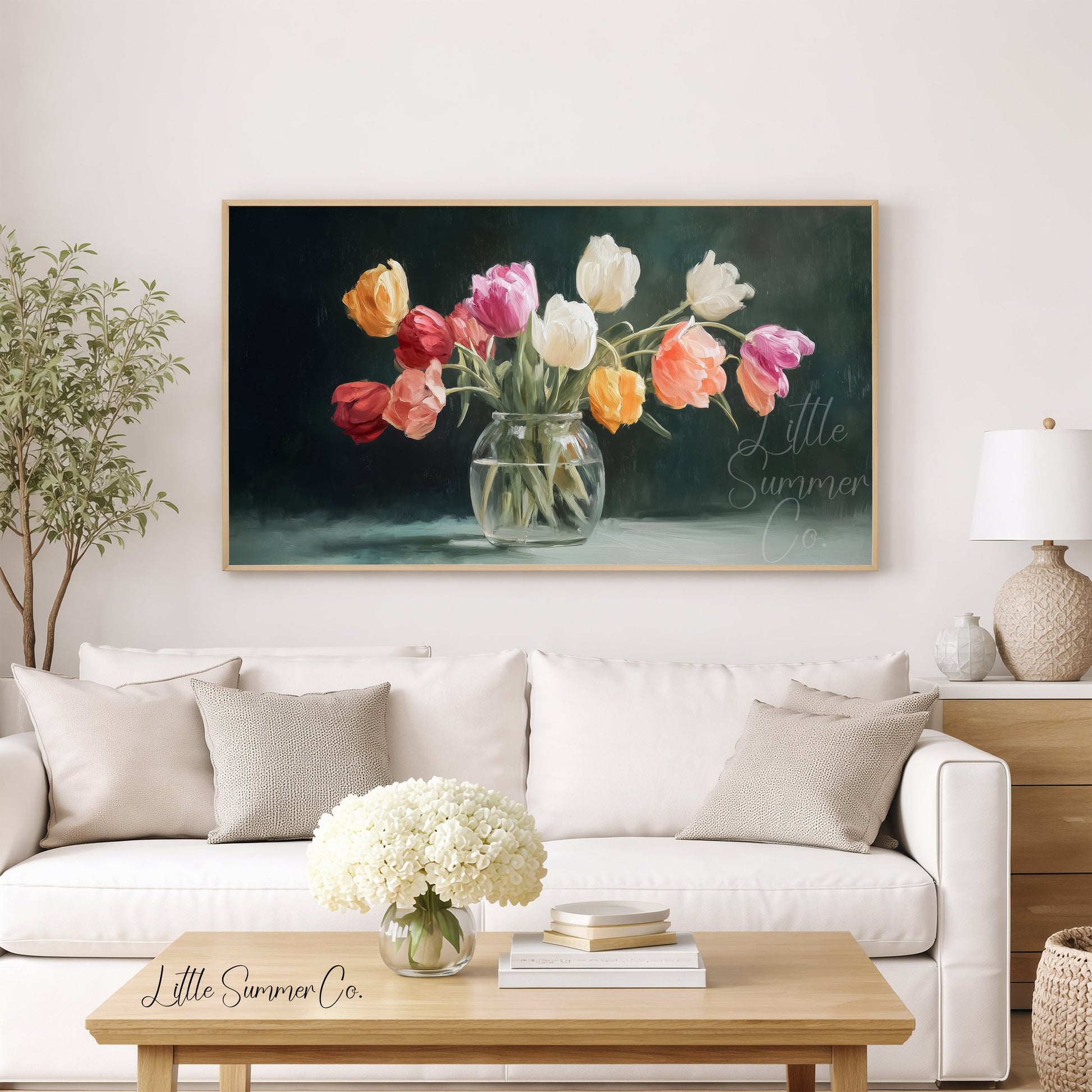 Tulip Vase Frame TV Art displayed on a TV
