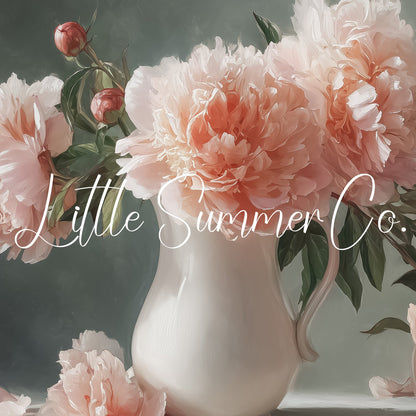 Pink Peonies Frame TV Art displayed on a TV