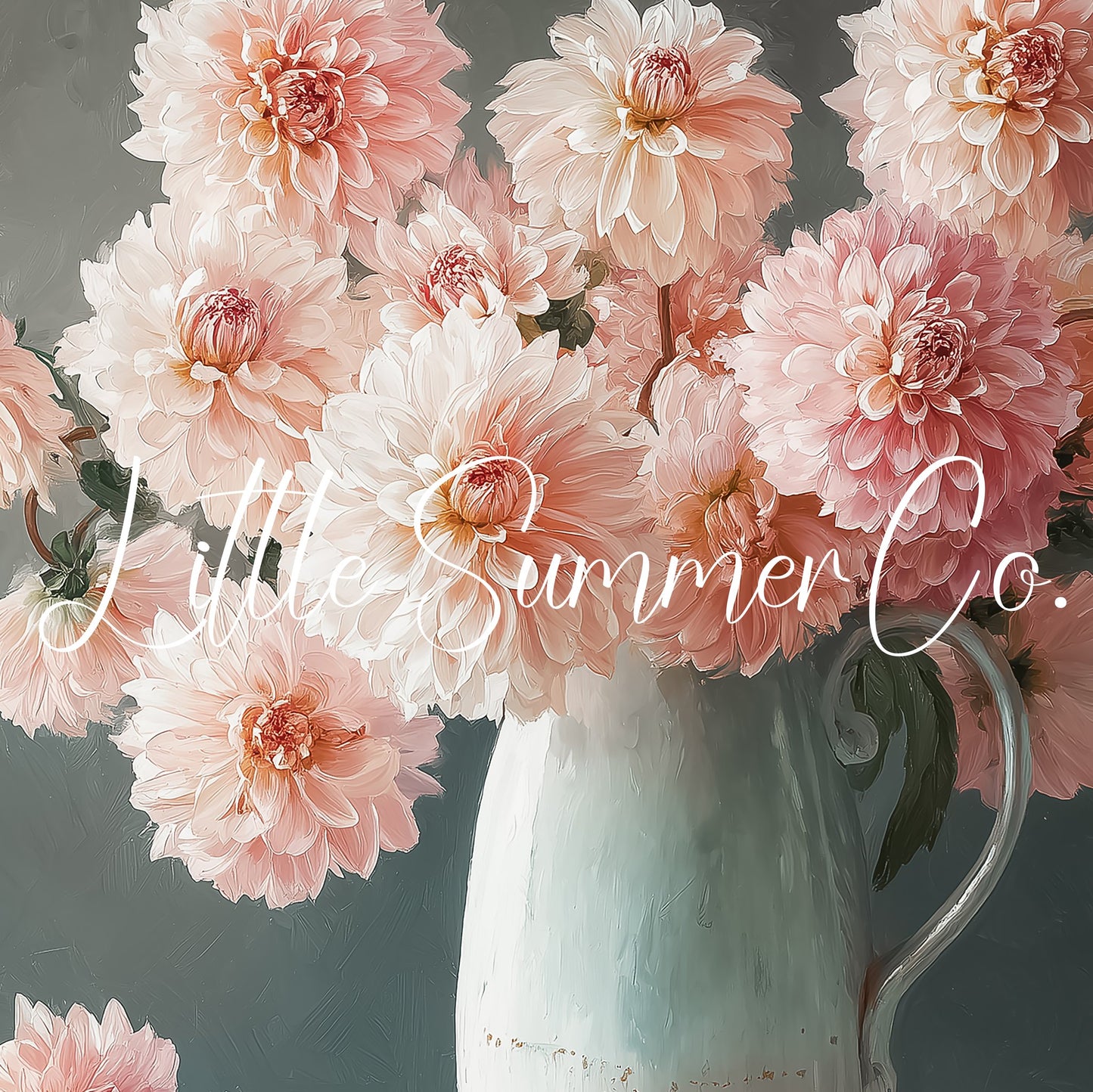 Pink Dahlias Frame TV Art displayed on a TV