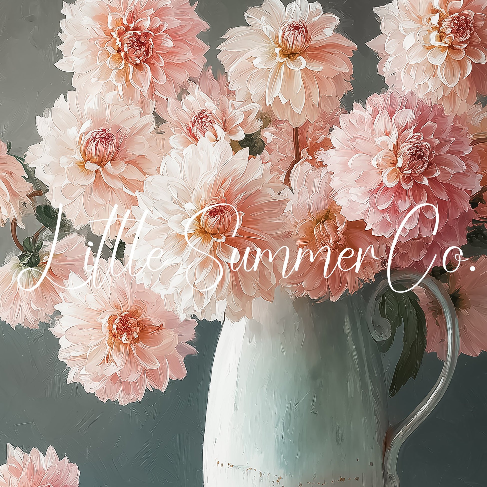 Pink Dahlias Frame TV Art displayed on a TV