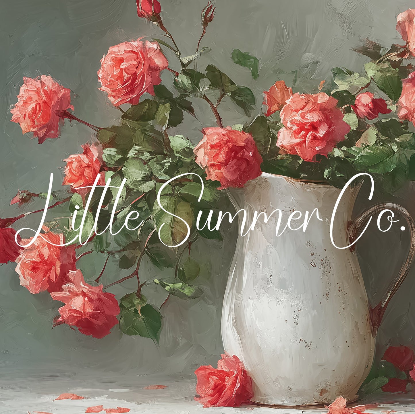 Coral Roses Frame TV Art displayed on a TV