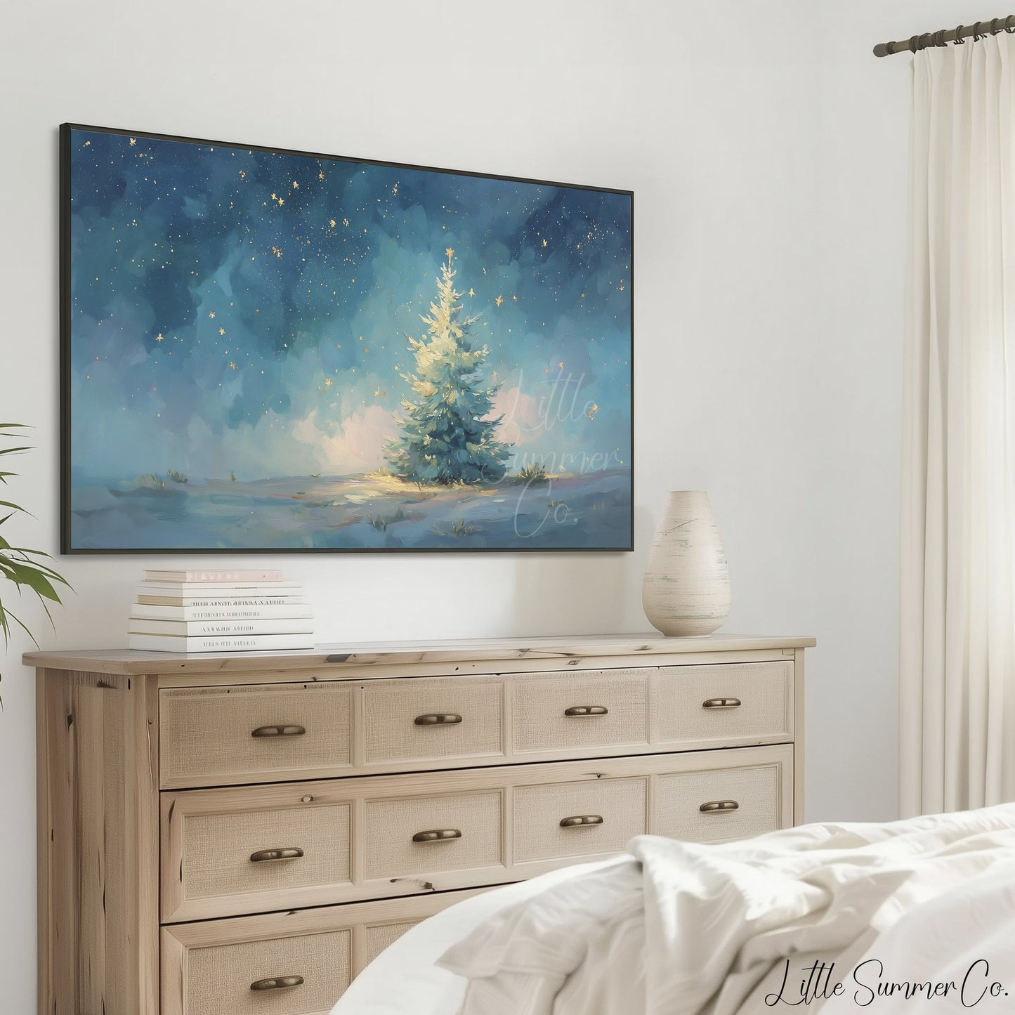 Winter Tree Frame TV Art displayed on a TV