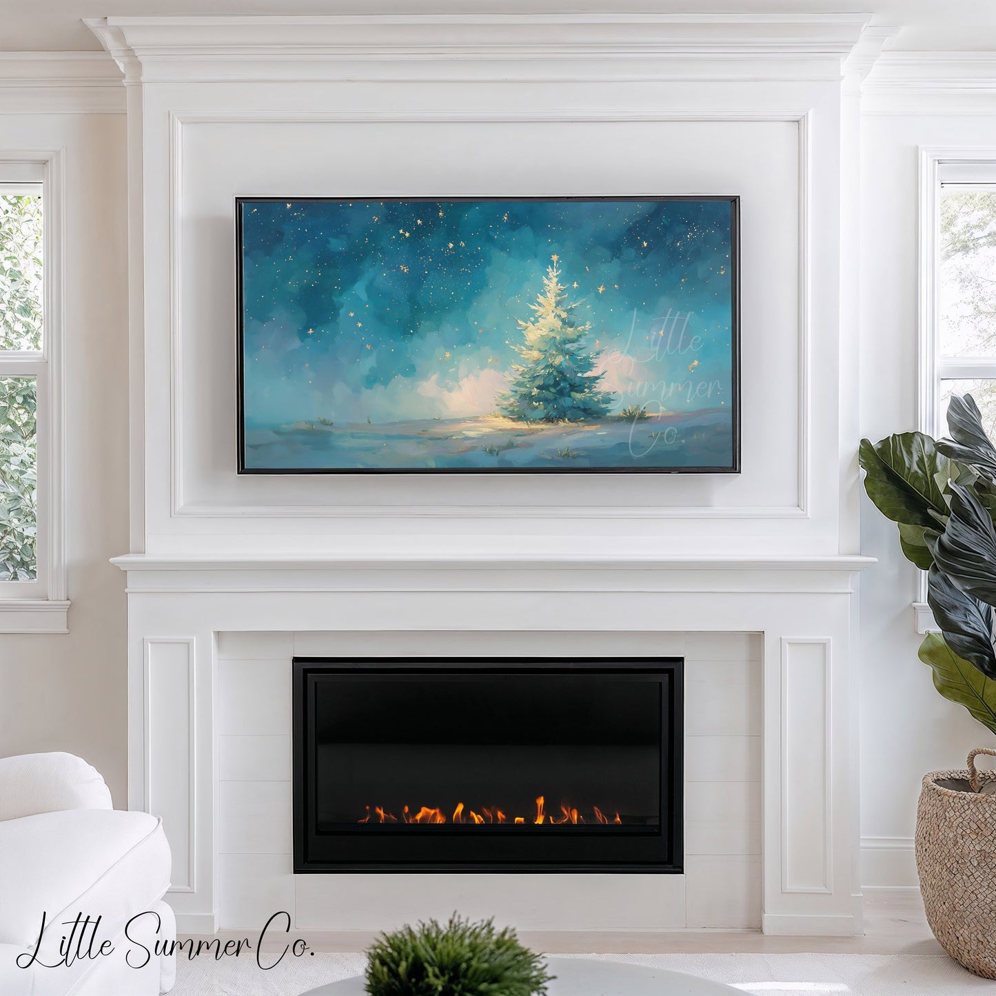 Winter Tree Frame TV Art displayed on a TV