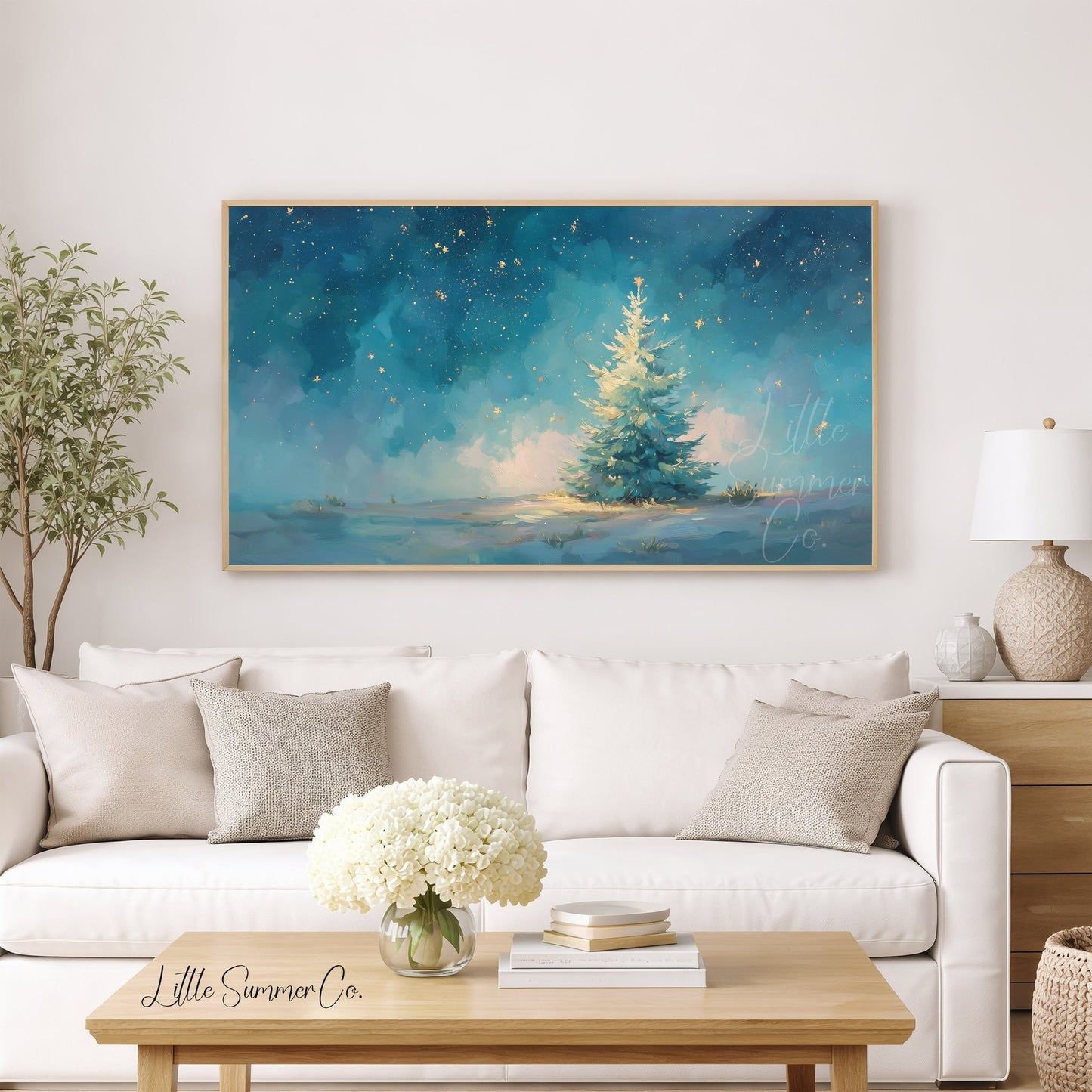 Winter Tree Frame TV Art displayed on a TV