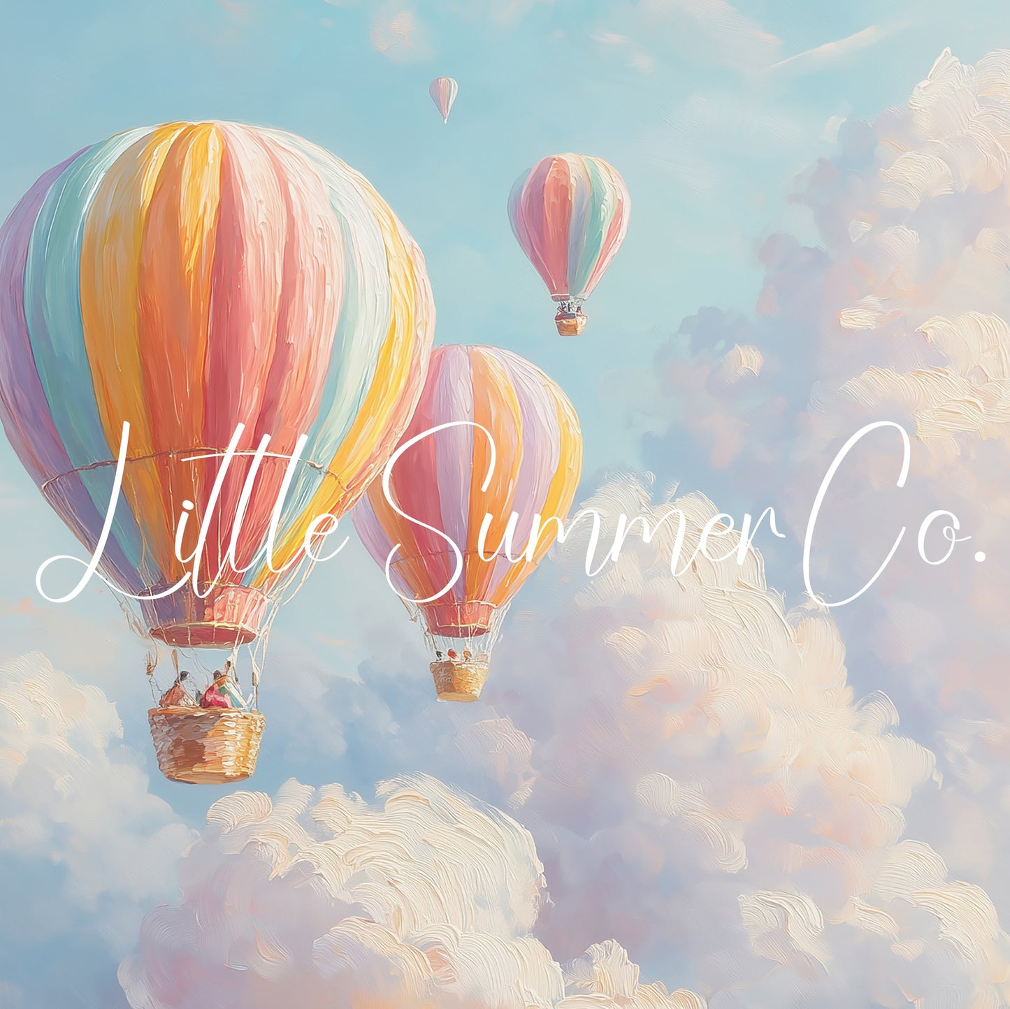 Rainbow Hot Air Balloons Frame TV Art displayed on a TV